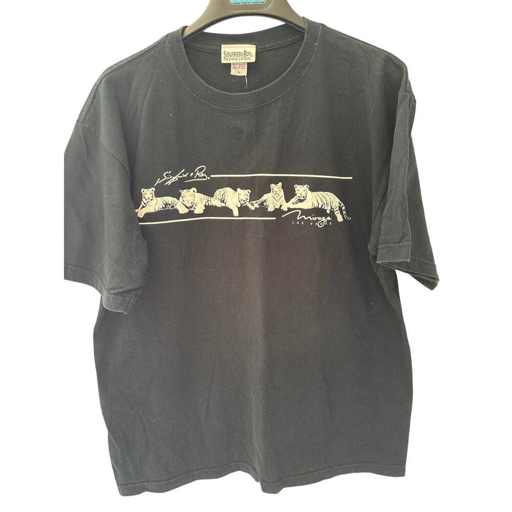 Vintage 90s Y2K SIEGFRIED & ROY Tigers at The Mirage Vegas T-Shirt Large USA